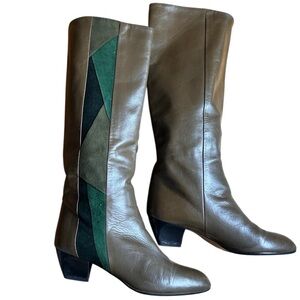 Ruggeri vintage leather boots with suede accents Sz 7